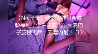 【Nic学长】约啪大神付费露脸福利，学生妹双飞，大嘴巴子皮鞭飞舞，无套内射！ (1)